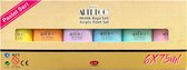 ArtDeco Acrylverf Set Pastel | 6 x 75ml | Pastel Kleuren| Duurzaam | Hobbyverf Schilderen voor Kinderen & Volwassenen |Premium |  Acrylic Paint Set Pastel Colours