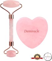 Demiracle® Face Roller & Gua Sha Love Bundle – Rose Quartz – Face Rollers – Gezichtsmassage – Massagetools – Massage - Ontspanning – Kwaliteit