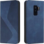 Voor Samsung Galaxy S9+ Skin Feel Magnetisch S-type Effen Kleur Horizontale Flip Lederen Case met Houder & Kaartsleuf & Portemonnee (Blauw)