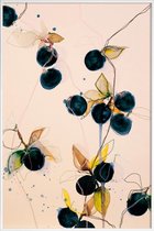 JUNIQE - Poster met kunststof lijst Blueberries 01 -13x18 /Blauw &