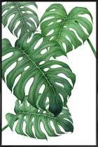 JUNIQE - Poster met kunststof lijst Tropical No.2 -13x18 /Groen & Wit