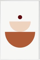 JUNIQE - Poster met kunststof lijst Balance II -13x18 /Bruin