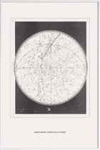 JUNIQE - Poster in kunststof lijst Northern Constellations -20x30