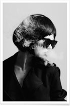 JUNIQE - Poster Smoke II -20x30 /Wit & Zwart