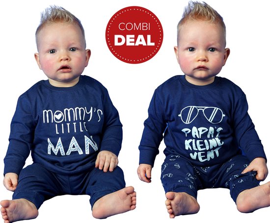 Fun2wear - baby/peuter /kraamcadeau - pyjama - papa en mama - "Mommy's  little man /... | bol.com