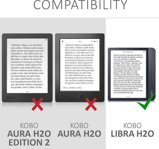 kwmobile e-reader hoesje geschikt voor Kobo Libra H2O hoes - Ereader flip case met standaard - E reader cover van kunstleer - In petrol van kwmobile — afbeelding 3