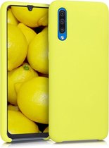 kwmobile telefoonhoesje voor Samsung Galaxy A50 - Hoesje met siliconen coating - Smartphone case in mat geel