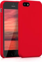 kwmobile telefoonhoesje geschikt voor Apple iPhone SE (1.Gen 2016) / iPhone 5 / iPhone 5S - Hoesje met siliconen coating - Smartphone case in mat rood