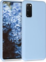 kwmobile telefoonhoesje voor Samsung Galaxy S20 - Hoesje met siliconen coating - Smartphone case in mat lichtblauw