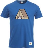 Campingtrend Heren T-Shirt | Tent | Kobalt Blauw | Maat L