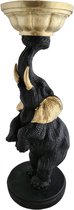 Olifant kaarsenhouder | zwart goud | 12,5x35CM
