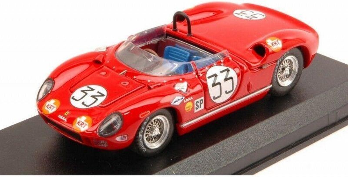 De 1:43 Diecast Modelcar van de Ferrari 275P Spider #33 van Sebring in 1965. De coureurs waren Maglioli en Baghetti. De fabrikant van het schaalmodel is Art-Model. Dit model is alleen online verkrijgbaar