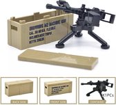 G22 - Amerikaanse wapenkist met een Browning M2 machine-geweer - Lego fit - WW2 - Soldaten - Militair - Tank - Army - Bouwstenen - Wapens - Geweren - Brick - Tweede Wereld Oorlog -