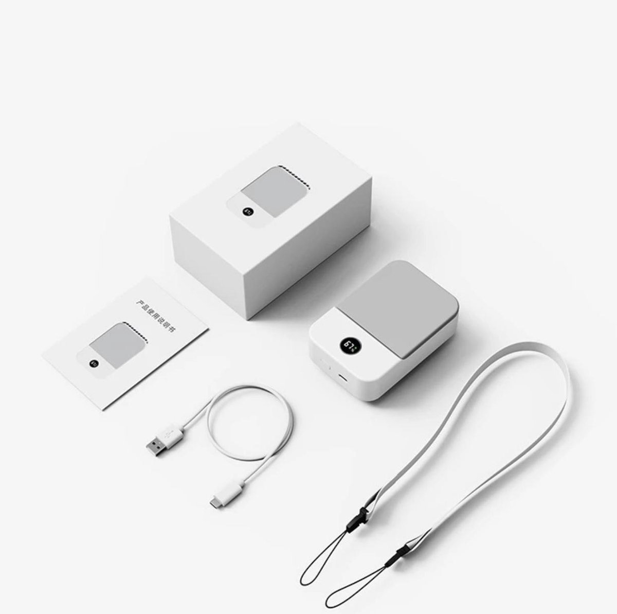 Draagbare nek ventilator - Krachtige USB Draagbare Ventilator | Mini ventilator | Tafel Ventilator | Draagbare Fan | Nek Fan wit — afbeelding 2