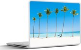 Laptop sticker - 15.6 inch - Zee - Palmbomen - Hangmat - 36x27,5cm - Laptopstickers - Laptop skin - Cover