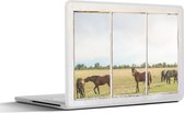 Laptop sticker - 13.3 inch - Doorkijk - Paarden - Dieren - 31x22,5cm - Laptopstickers - Laptop skin - Cover