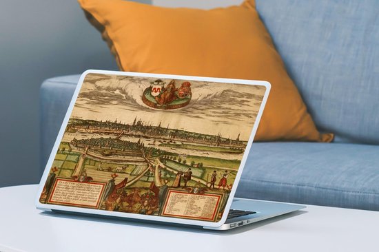 Autocollant pour ordinateur portable - 15,6 pouces - Plan de la ville - Maastricht - Historique - 36x27,5cm - Autocollants pour ordinateur portable - Skin pour ordinateur portable - Housse