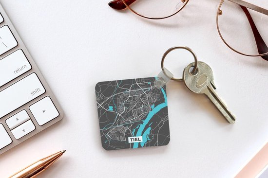 Porte-clés - Carte - Tiel - Grijs - Blauw - Plastique