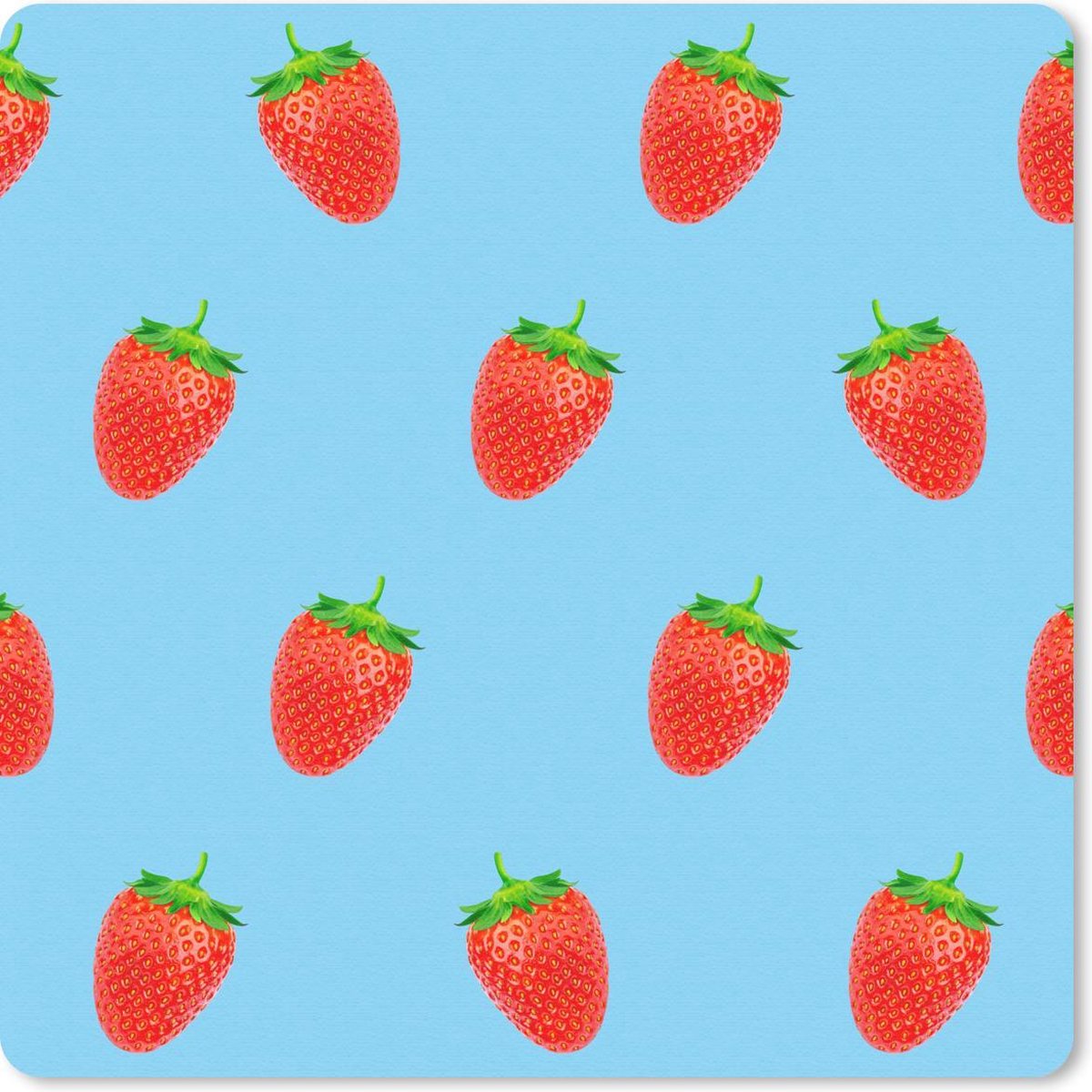 Muismat 30x30 cm - Mousepad Aardbei - Patroon - Zomer - Muismatten