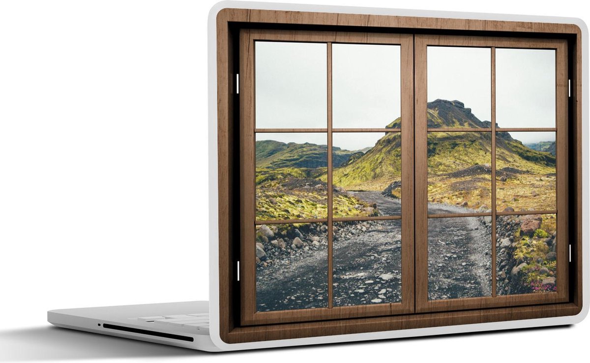 Laptop sticker - 14 inch - Doorkijk - Berg - Stenen - 32x5x23x5cm - Laptopstickers - Laptop skin - Cover
