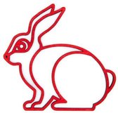 Mono Object plintdier konijn rood medium - 16 x 15 x 0.6 cm