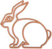 Mono Object plintdier konijn large - licht roze - 22 x 21 x 0.6 cm