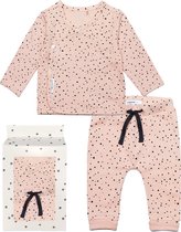 Noppies Cadeauset (2delig) Broek en Overslagshirt Peach met stip - Maat 74