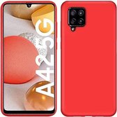 Solid hoesje Geschikt voor: Samsung Galaxy A42 5G Soft Touch Liquid Silicone Flexible TPU Rubber - Rood