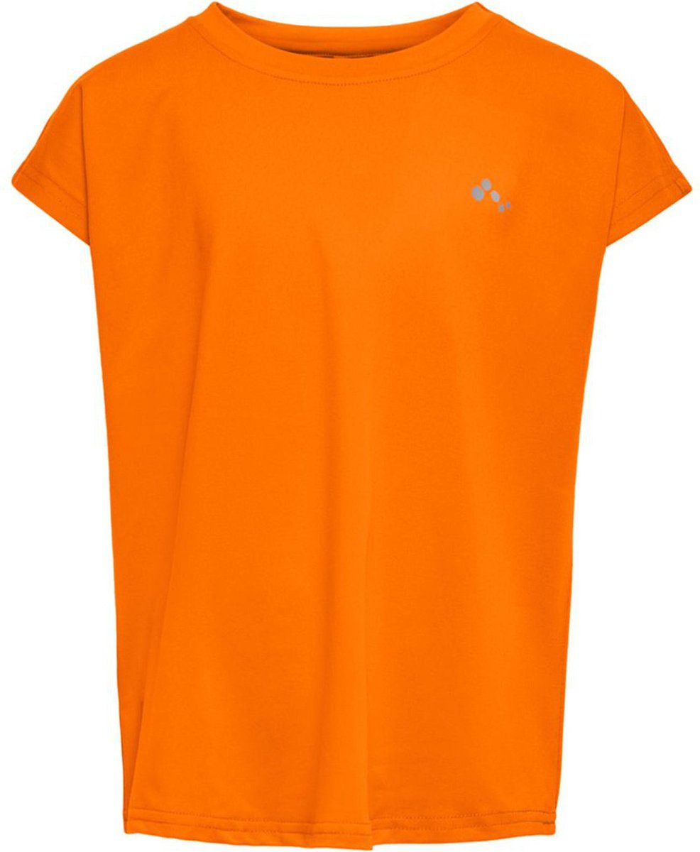 Only Paubree SS Loose Train Tee meisjes sportshirt oranje