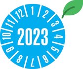 Duurzame keuringssticker met jaartal, ecofoil, 30 mm, 18 stuks per vel 2023