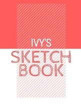 Ivy's Sketchbook: Personalized red sketchbook with name