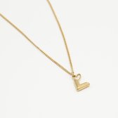 Ketting - Love V - Goud - RVS - Verstelbaar