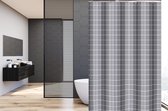 Su.B.dgn Douchegordijn 180x200 polyester badkamer douchegordijn wasbaar met 12 ringen | Grijs Strepen