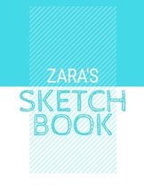 Zara's Sketchbook: Personalized blue sketchbook with name