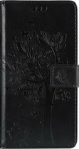Samsung Galaxy S21 Ultra Bookcase - Zwart - Bloemen - Portemonnee Hoesje