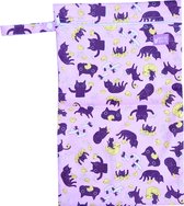 Wetbag Katten met Eendjes Roze | Waterdichte opbergtas voor luiers of natte spullen onderweg | 40x25cm
