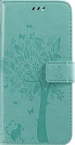Samsung Galaxy S10 Lite Bookcase - Groen - Bloemen - Portemonnee Hoesje