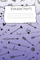 Vokabelheft: Softcover I dickes Vokabelheft I A5 I 100 Seiten I zweispaltig I Sprachen lernen und uben I Fremdsprachen wie englisch, spanisch, franzoesisch, latein I fur Schuler I fur Student