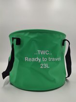 TWC Opvouwbare emmer - groen 23L - wasbak - emmer - camping