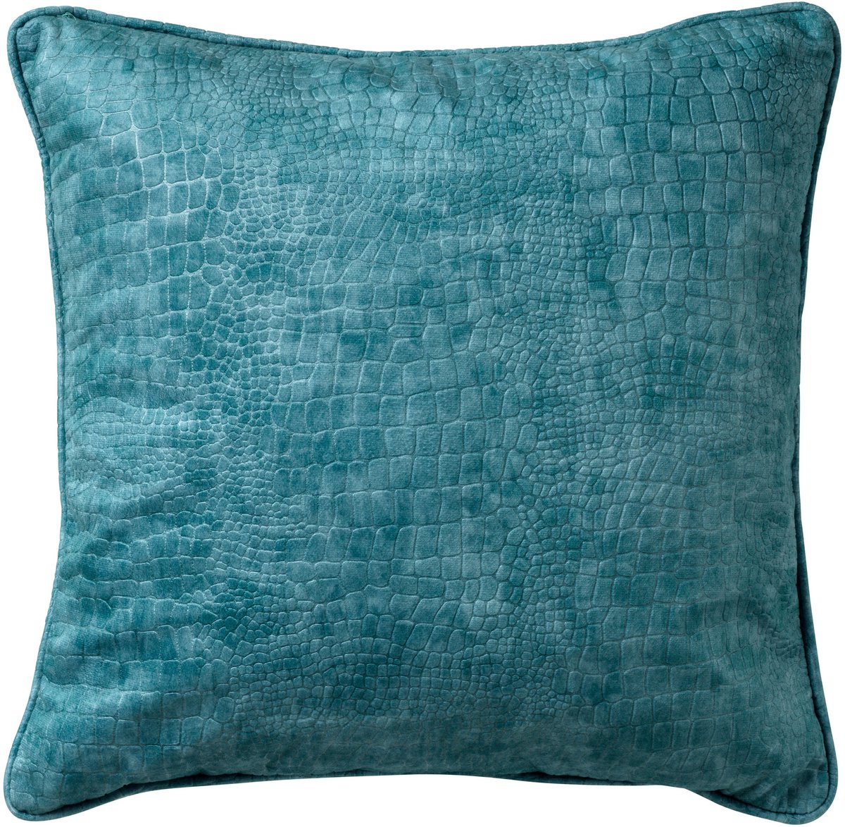 Dutch Decor SAMMY - sierkussen 45x45 cm - slangenprint - Nile Blue - blauw - Inclusief binnenkussen - Luxe kussens voor woonkamer & bank