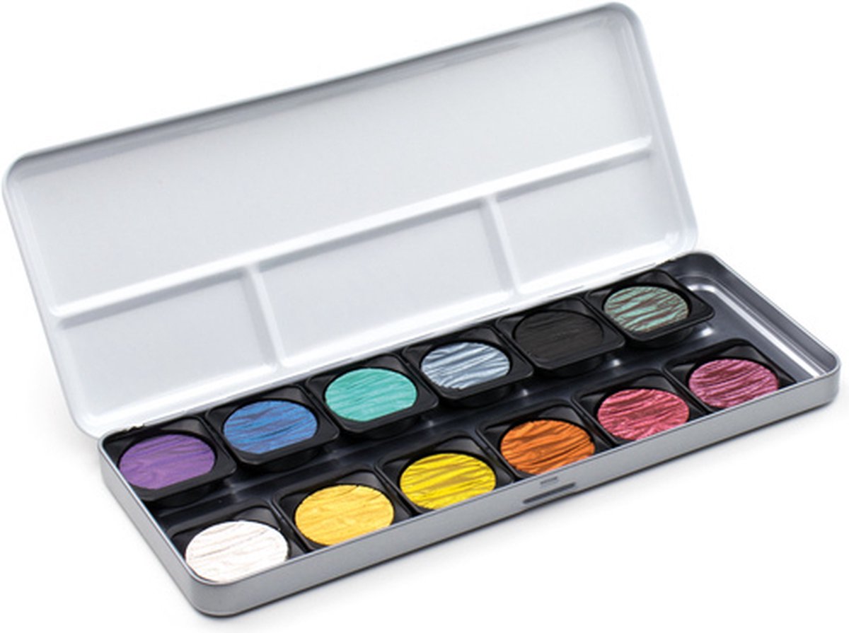 FINETEC® Parelmoer aquarelverf set Rainbow | 12 kleuren — afbeelding 5