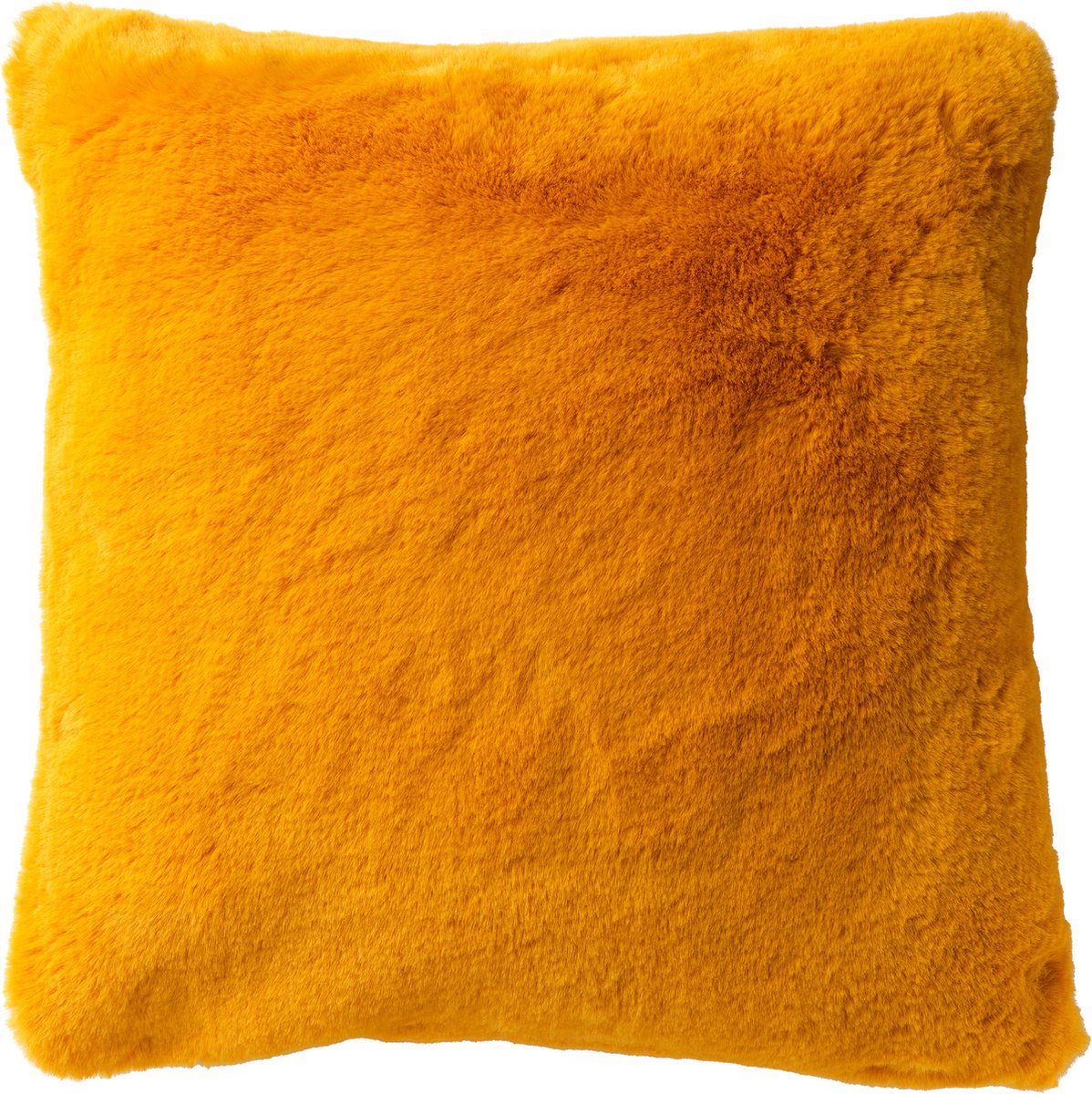 Dutch Decor ZAYA - Kussenhoes 45x45 cm - bontlook - effen kleur - Golden Glow - geel - met rits - zonder binnenkussen