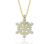 Hemels juwelier- 14k geelgouden ketting met hanger- Dames- Goud- HML598 - Cadeautje- Sneeuwvlok- Moederdag aanbieding