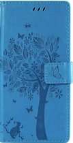 Bookcase Samsung Galaxy S20 FE - Blauw - Fleurs - Étui Portefeuille