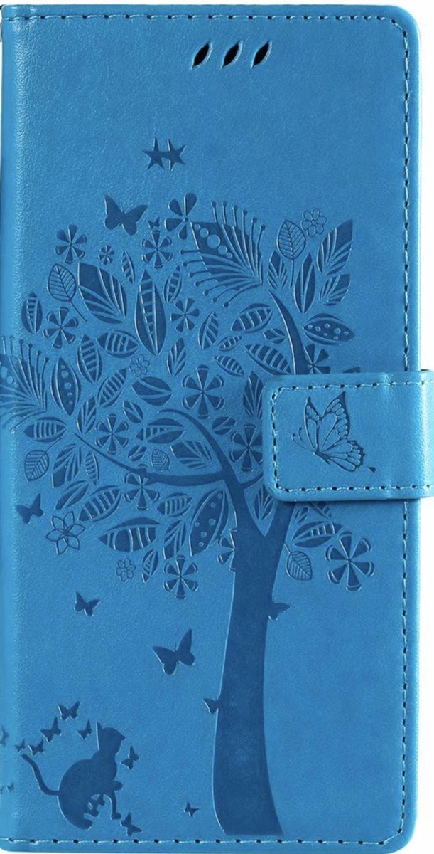 Geschikt voor Samsung Galaxy S20 FE Bookcase - Blauw - Bloemen - Portemonnee Hoesje