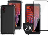 Samsung Galaxy Xcover 5 Hoesje - Samsung Galaxy Xcover 5 Screenprotector - Samsung Xcover 5 Hoesje Transparant Shockproof Case en 2x Screen Protector Glas Full