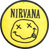 Embleem - Geel Nirvana Logo - Opstrijkbare Patch - Strijkembleem - Geschikt voor Truien - T-Shirts - Jassen - Sokken - Jurken - Broeken - Jeans - Rokken - Schoenen - Kleding - Sportkleding