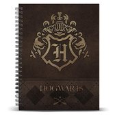 Harry Potter notitieblok spiraal - Hogwarts logo goud