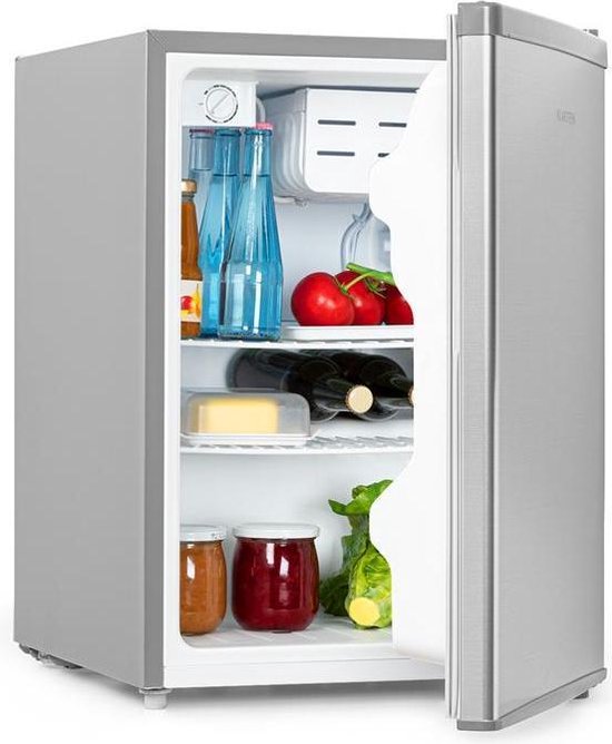 Klarstein Cool Kid Mini koelkast 66 liter met 4 L vriesvak - compact cooling design - 41dB - zilver