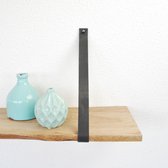 Leren plankdragers donker grijs – 3 cm breed – Echt leer –  Set van 2 stuks - Handmade in Holland